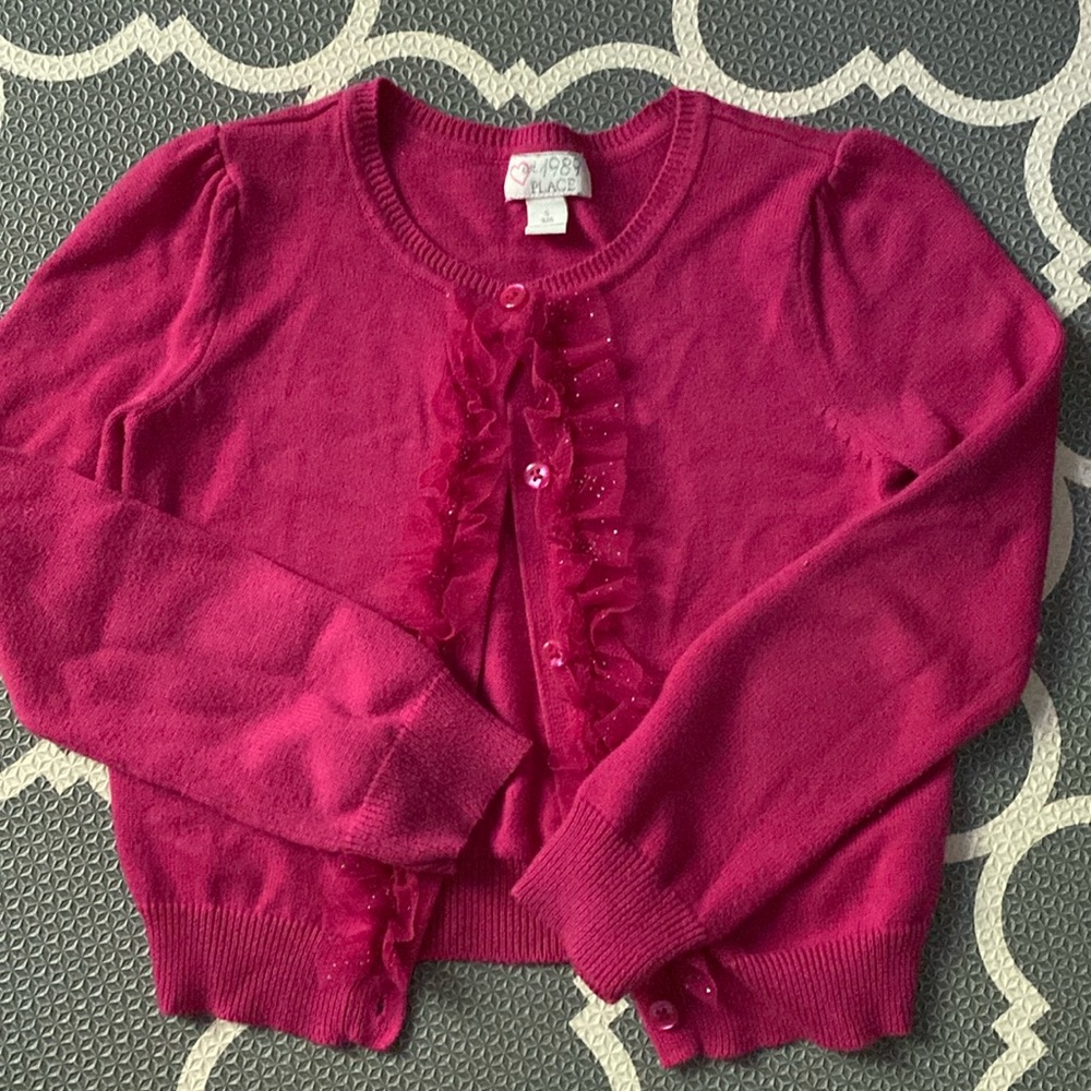 Est. 1989 Place. Girls Fuschia Cardigan - Size S (5/6)
